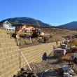 Building the beach walk retaining wall by lot 164